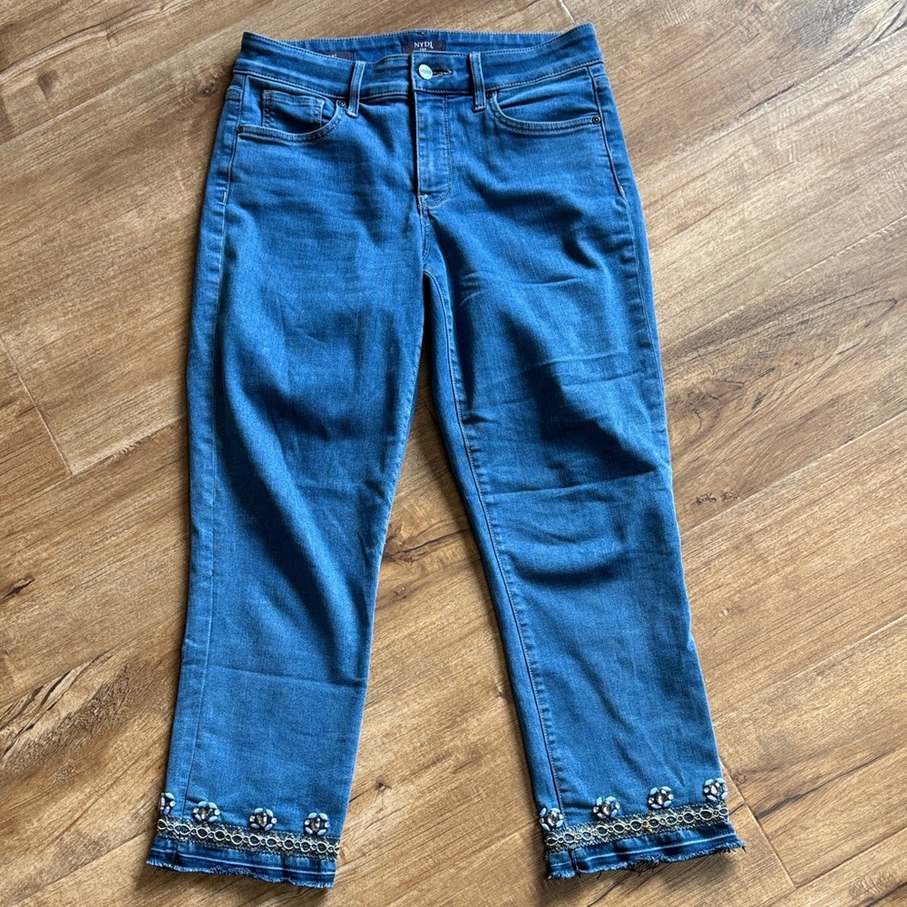 NYDJ for CHICO’S Embellished Blue Women's Jeans Sz 8